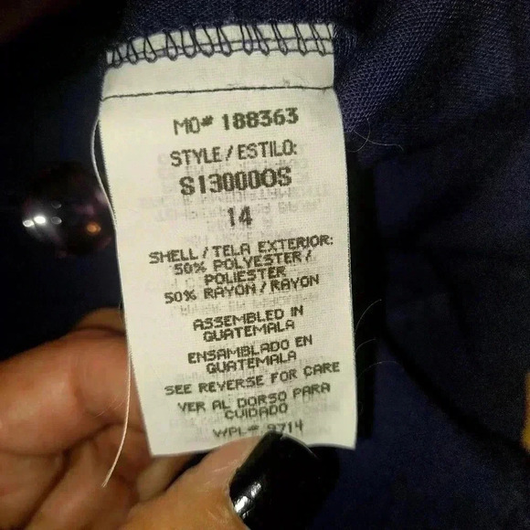 Sag Harbor Womens Blue Notch Lapel Besom Pocket Comfort Fit Casual Dress Blazer - Picture 7 of 7